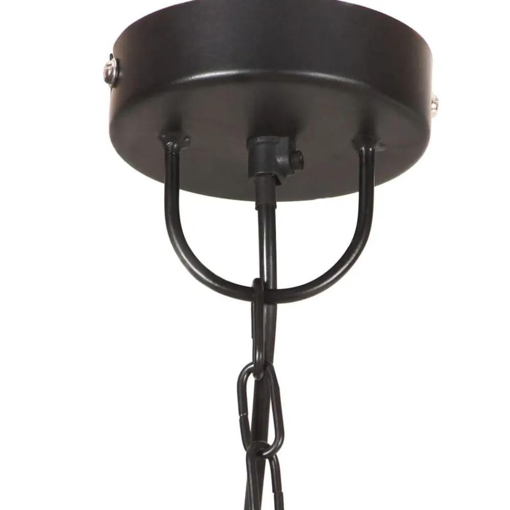 vidaXL Lámpara colgante industrial redonda negra 25 W 42 cm E27 Negro Discount