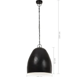 vidaXL Lámpara colgante industrial redonda negra 25 W 42 cm E27 Negro Discount