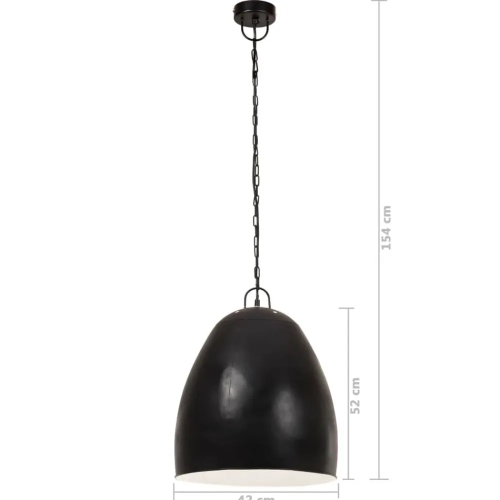 vidaXL Lámpara colgante industrial redonda negra 25 W 42 cm E27 Negro Discount