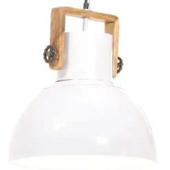 vidaXL Iluminación-Lámpara colgante industrial 25 W blanca redonda 40 cm E27