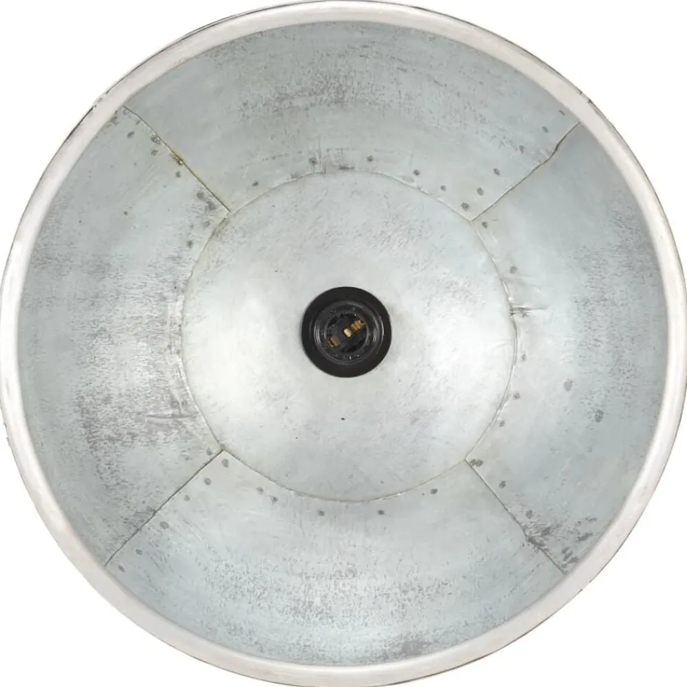 vidaXL Lámpara colgante industrial 25 W plateada redonda 40 cm E27 Plateado New