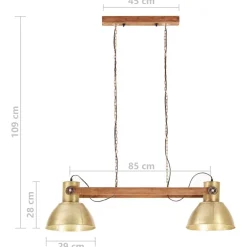 vidaXL Lámpara colgante industrial 25 W latón 109 cm E27 Latón