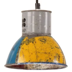vidaXL Lámpara colgante industrial redonda E27 25 W 17 cm Multicolor Hot