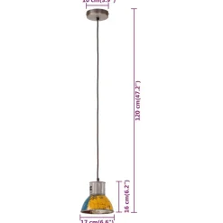 vidaXL Lámpara colgante industrial redonda E27 25 W 17 cm Multicolor Hot