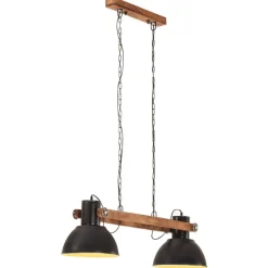 vidaXL Iluminación-Lámpara colgante industrial 25 W negra 109 cm E27