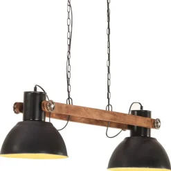 vidaXL Iluminación-Lámpara colgante industrial 25 W negra 109 cm E27