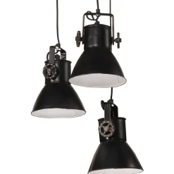 vidaXL Iluminación-Lámpara colgante negra 25 W E27 30x30x100 cm