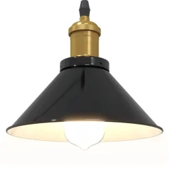 vidaXL Lámpara colgante regulable en altura E27 Ø 22cm Negro brillante Online