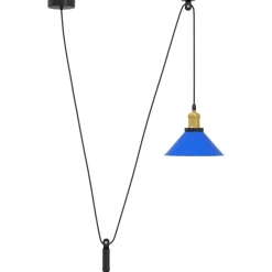 vidaXL Iluminación-Lámpara colgante regulable en altura E27 oscuro brillante Ø22cm