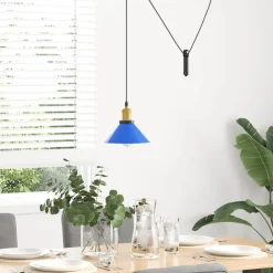 vidaXL Iluminación-Lámpara colgante regulable en altura E27 oscuro brillante Ø22cm
