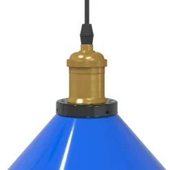 vidaXL Iluminación-Lámpara colgante regulable en altura E27 oscuro brillante Ø22cm