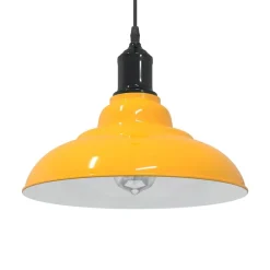 vidaXL Lámpara colgante regulable altura E27 Ø 31cm Amarillo brillante
