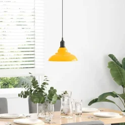 vidaXL Lámpara colgante regulable altura E27 Ø 31cm Amarillo brillante
