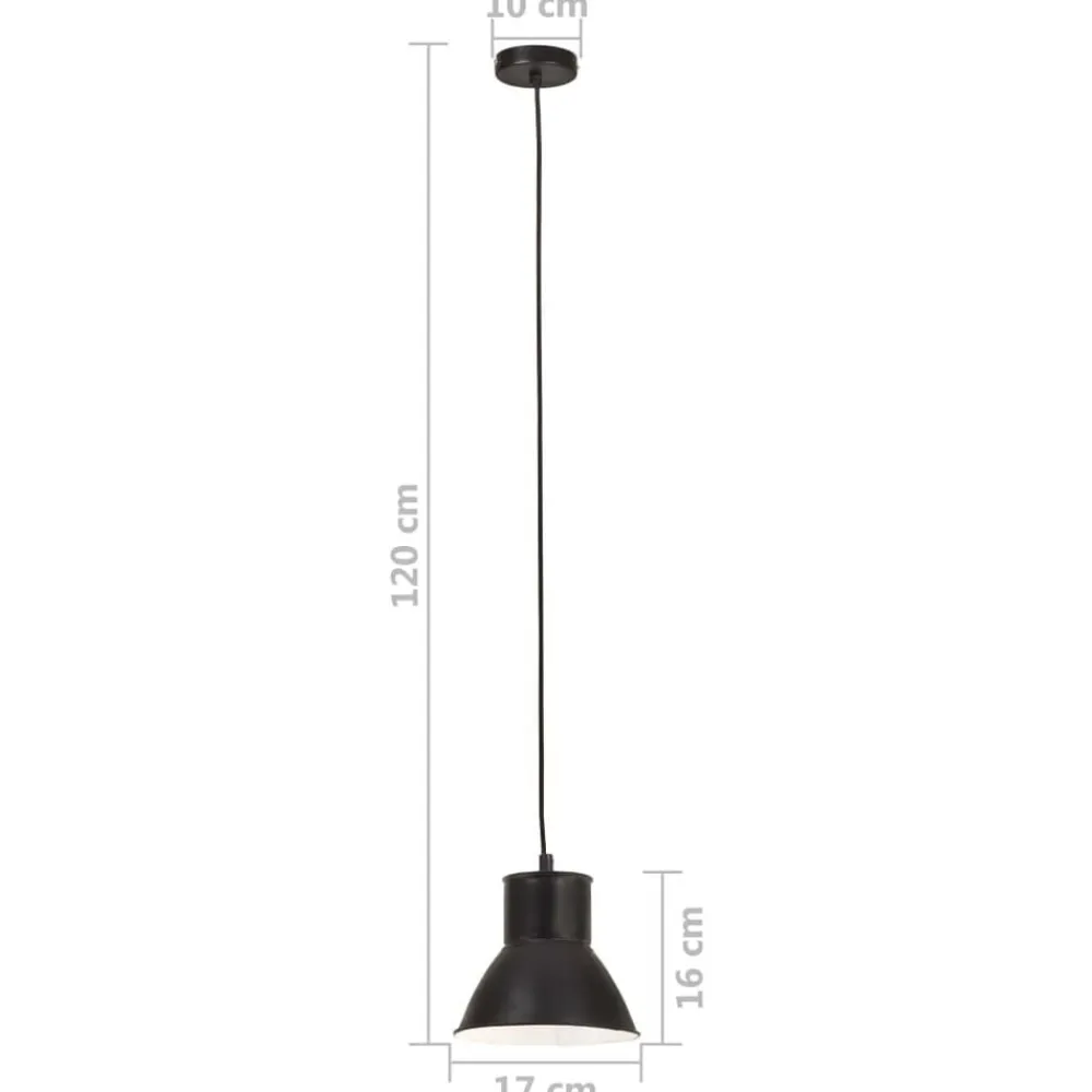 vidaXL Lámpara colgante redonda negra 25 W 17 cm E27 Negro Best