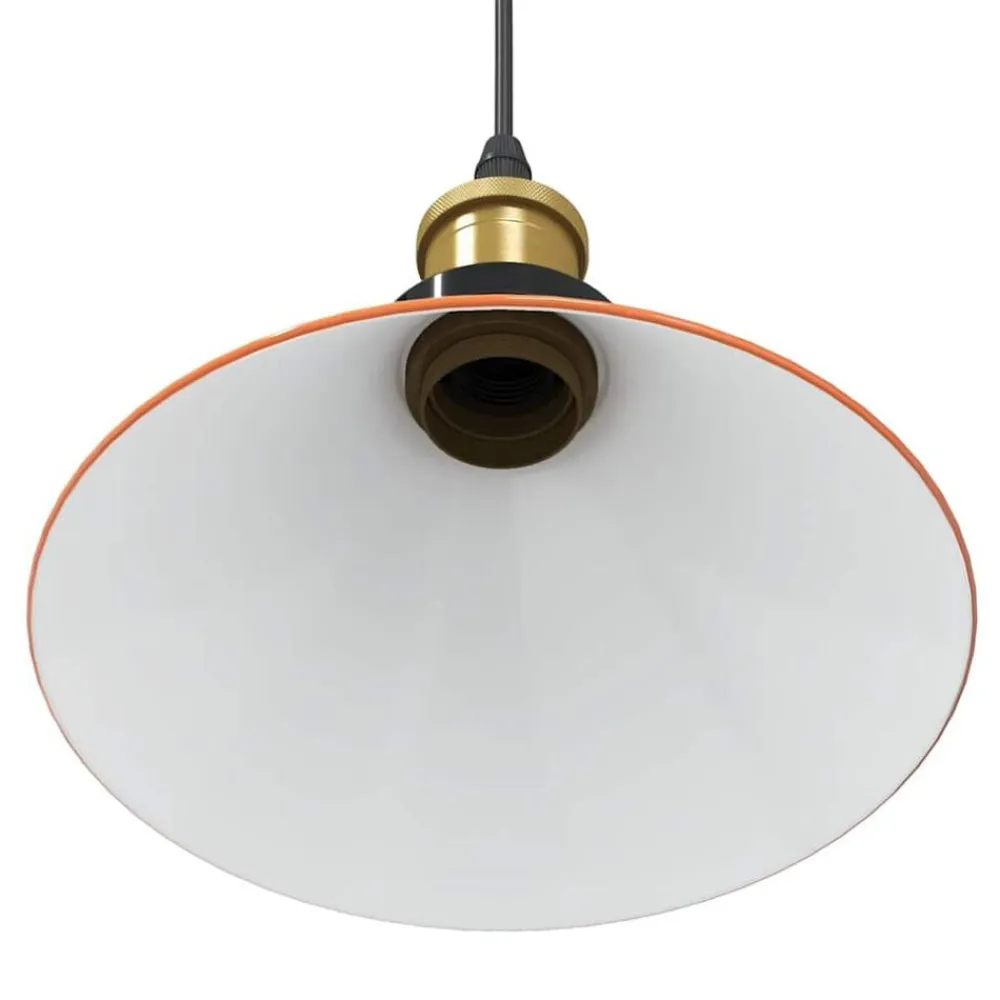 vidaXL Iluminación-Lámpara colgante regulable altura E27 naranja brillante Ø 22cm