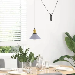 vidaXL Iluminación-Lámpara colgante regulable en altura E27 Ø 22cm
