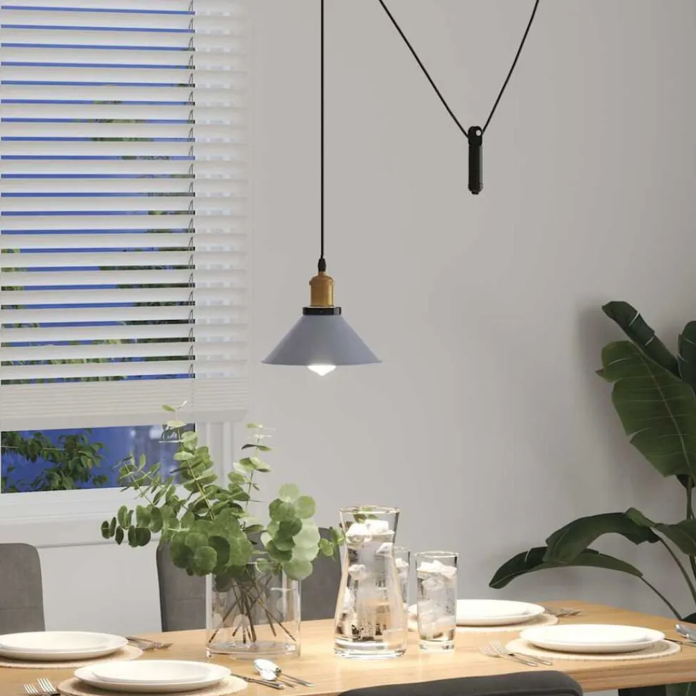 vidaXL Iluminación-Lámpara colgante regulable en altura E27 Ø 22cm