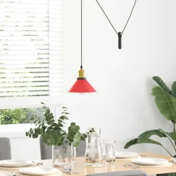 vidaXL Lámpara colgante regulable en altura E27 Ø 22cm Rojo brillante Best