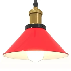 vidaXL Lámpara colgante regulable en altura E27 Ø 22cm Rojo brillante Best