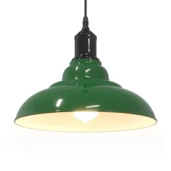 vidaXL Lámpara colgante regulable en altura E27 Ø 31cm Verde brillante Online