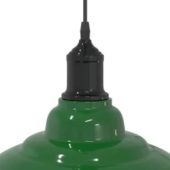 vidaXL Lámpara colgante regulable en altura E27 Ø 31cm Verde brillante Online
