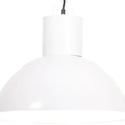 vidaXL Iluminación-Lámpara colgante redonda 25 W blanca 48 cm E27