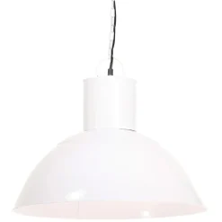 vidaXL Iluminación-Lámpara colgante redonda 25 W blanca 48 cm E27