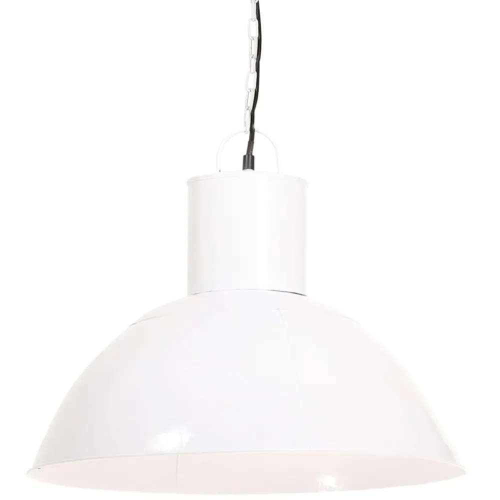 vidaXL Iluminación-Lámpara colgante redonda 25 W blanca 48 cm E27