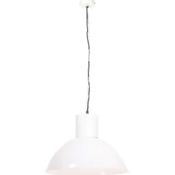 vidaXL Iluminación-Lámpara colgante redonda 25 W blanca 48 cm E27