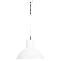 vidaXL Iluminación-Lámpara colgante redonda 25 W blanca 48 cm E27