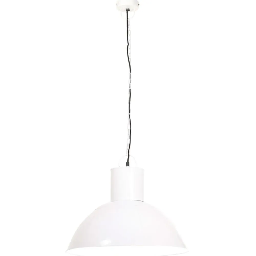 vidaXL Iluminación-Lámpara colgante redonda 25 W blanca 48 cm E27