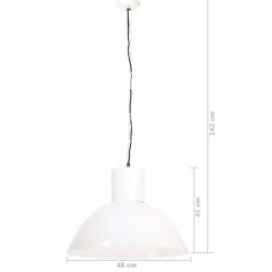 vidaXL Iluminación-Lámpara colgante redonda 25 W blanca 48 cm E27