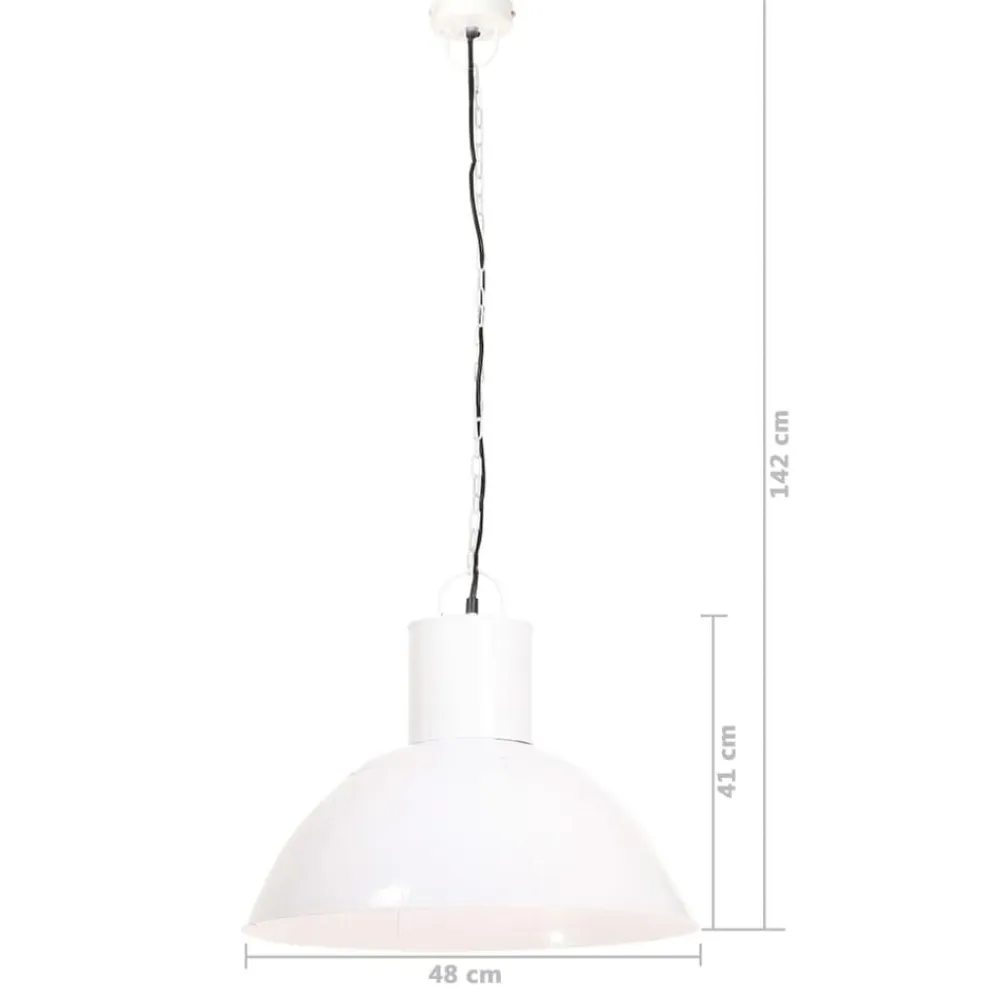 vidaXL Iluminación-Lámpara colgante redonda 25 W blanca 48 cm E27
