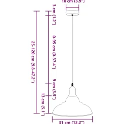 vidaXL Lámpara colgante regulable altura E27 naranja brillante Ø 31cm Naranja brilante Hot