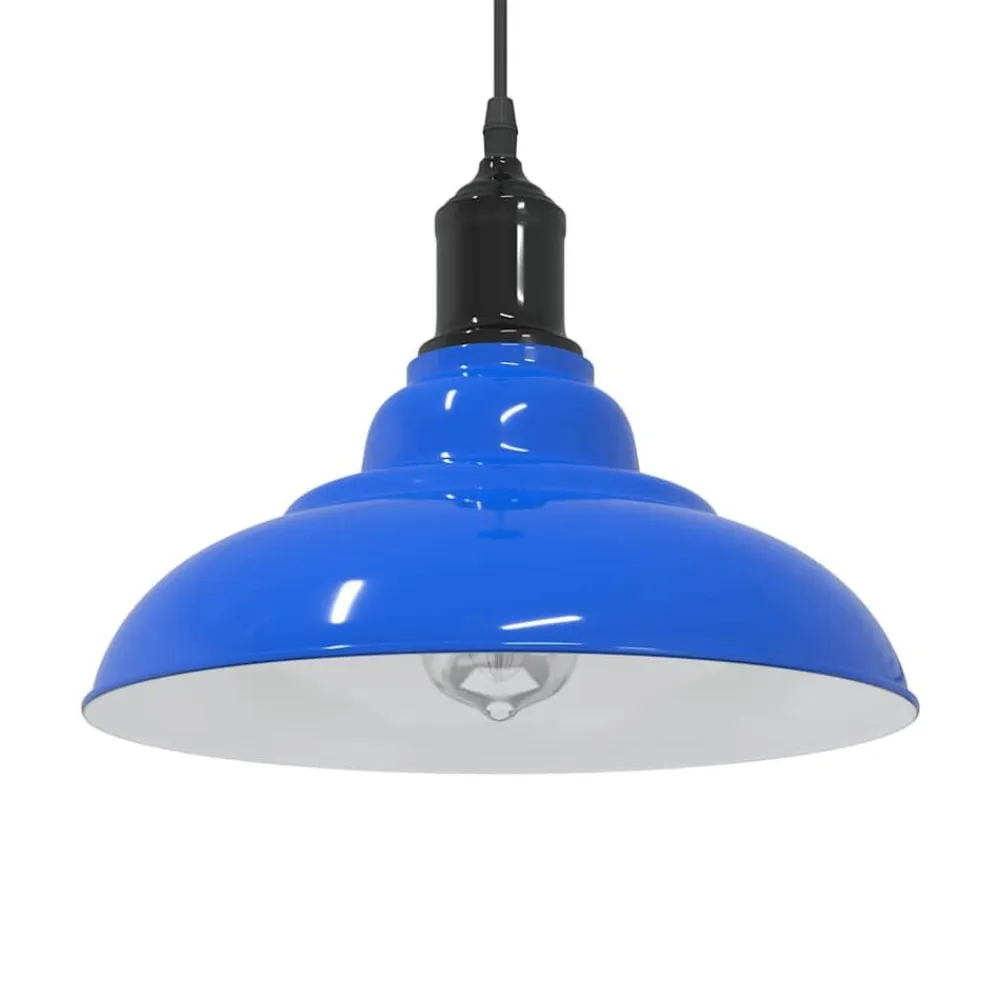 vidaXL Iluminación-Lámpara colgante regulable en altura E27 oscuro brillante Ø31cm