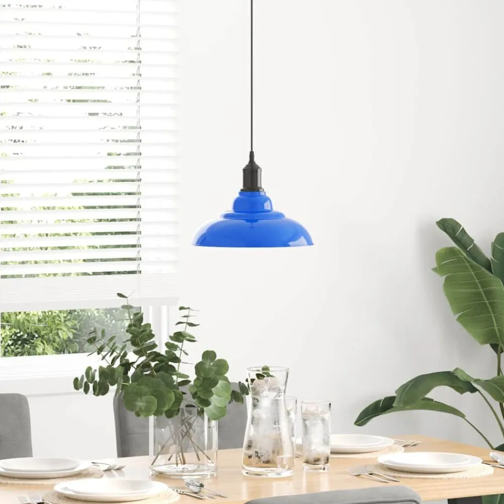 vidaXL Iluminación-Lámpara colgante regulable en altura E27 oscuro brillante Ø31cm