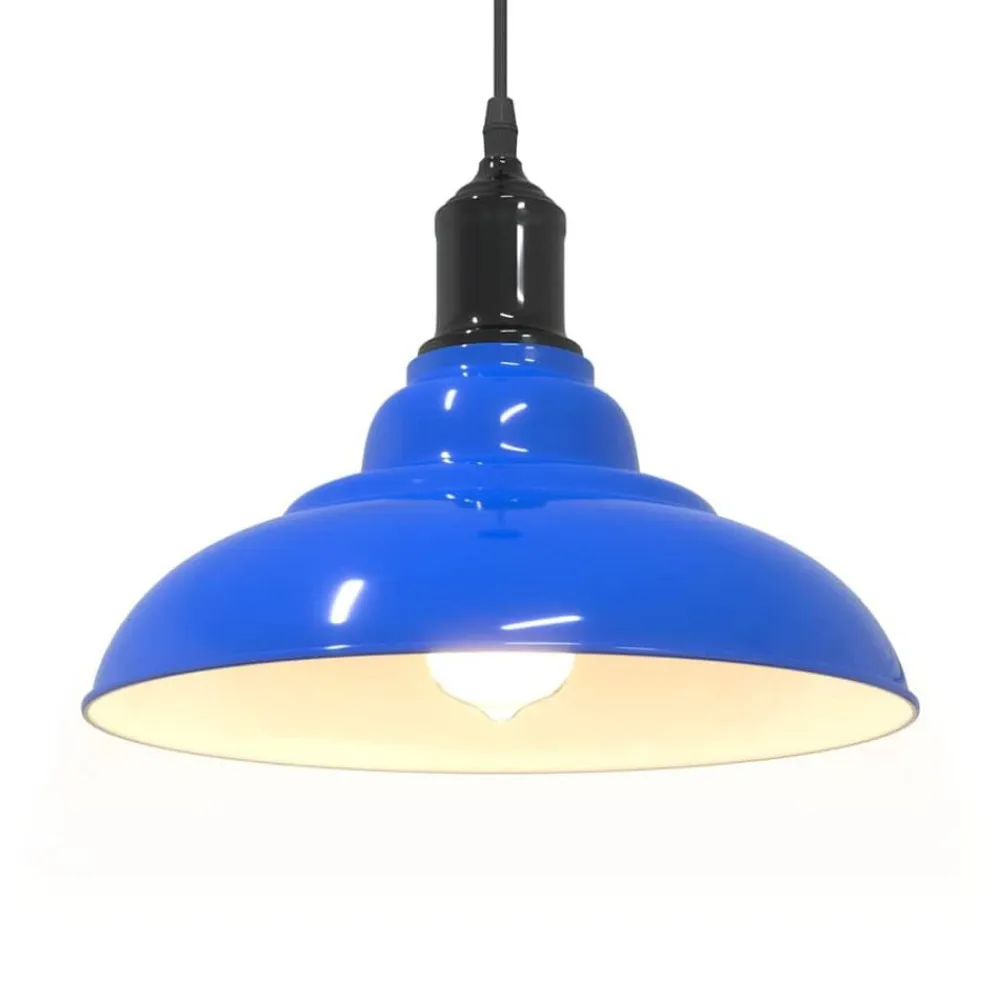vidaXL Iluminación-Lámpara colgante regulable en altura E27 oscuro brillante Ø31cm