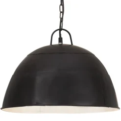vidaXL Iluminación-Lámpara colgante vintage redonda 25 W negra 41 cm E27