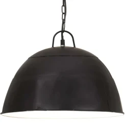 vidaXL Iluminación-Lámpara colgante vintage redonda 25 W negra 41 cm E27