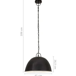 vidaXL Iluminación-Lámpara colgante vintage redonda 25 W negra 41 cm E27