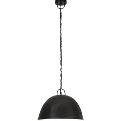 vidaXL Iluminación-Lámpara colgante vintage redonda 25 W negra 41 cm E27