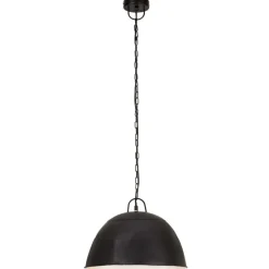 vidaXL Iluminación-Lámpara colgante vintage redonda 25 W negra 41 cm E27