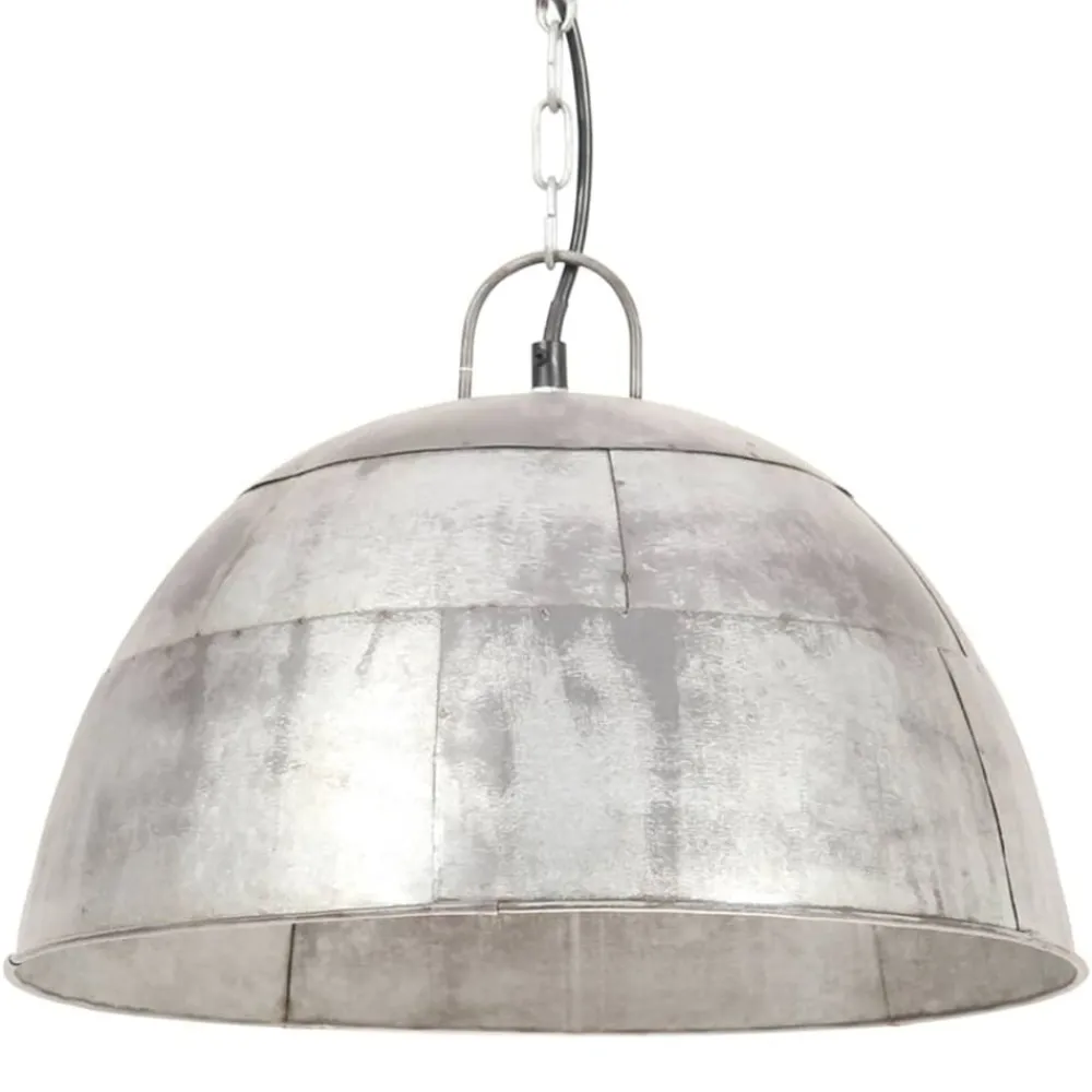 vidaXL Lámpara colgante vintage 25 W plateada redonda 41 cm E27 Plateado Clearance