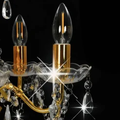 vidaXL Iluminación-Lámpara de araña con cuentas de cristal redonda 5 x E14