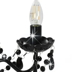 vidaXL Iluminación-Lámpara de araña con cuentas redonda 3 x E14