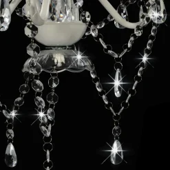 vidaXL Iluminación-Lámpara de araña con cuentas plateado redonda 3 x E14