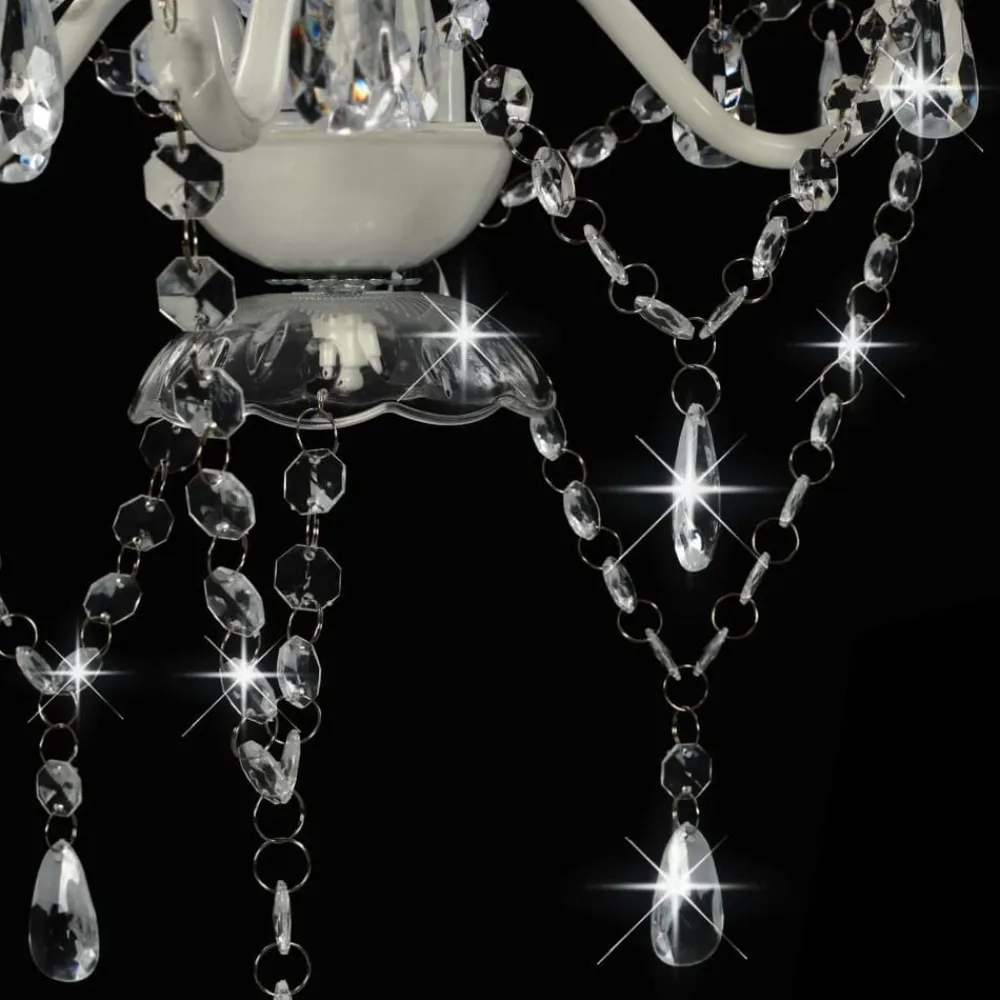 vidaXL Iluminación-Lámpara de araña con cuentas plateado redonda 3 x E14