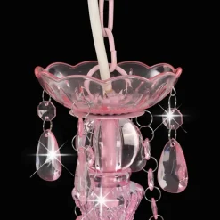 vidaXL Iluminación-Lámpara de araña con cuentas redonda 3 x E14