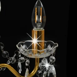 vidaXL Iluminación-Lámpara de araña con cuentas redonda 3 x E14