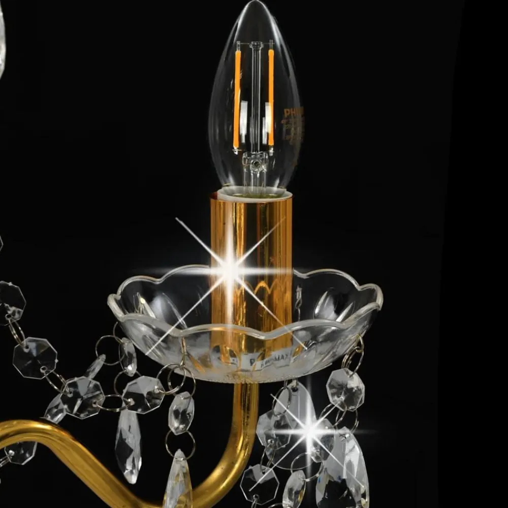 vidaXL Iluminación-Lámpara de araña con cuentas redonda 3 x E14